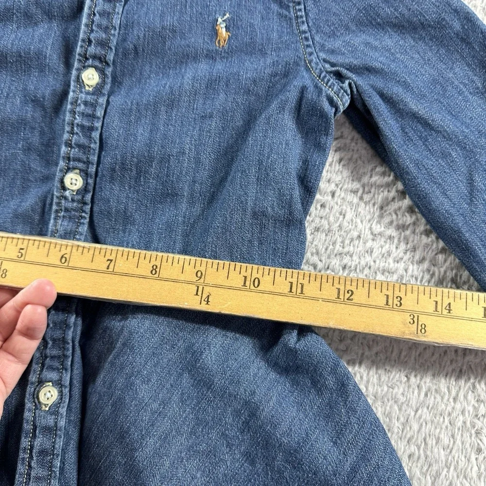 Polo Ralph Lauren Denim Shirt Dress A Line Youth‎ Girls 6 Flowy Pockets